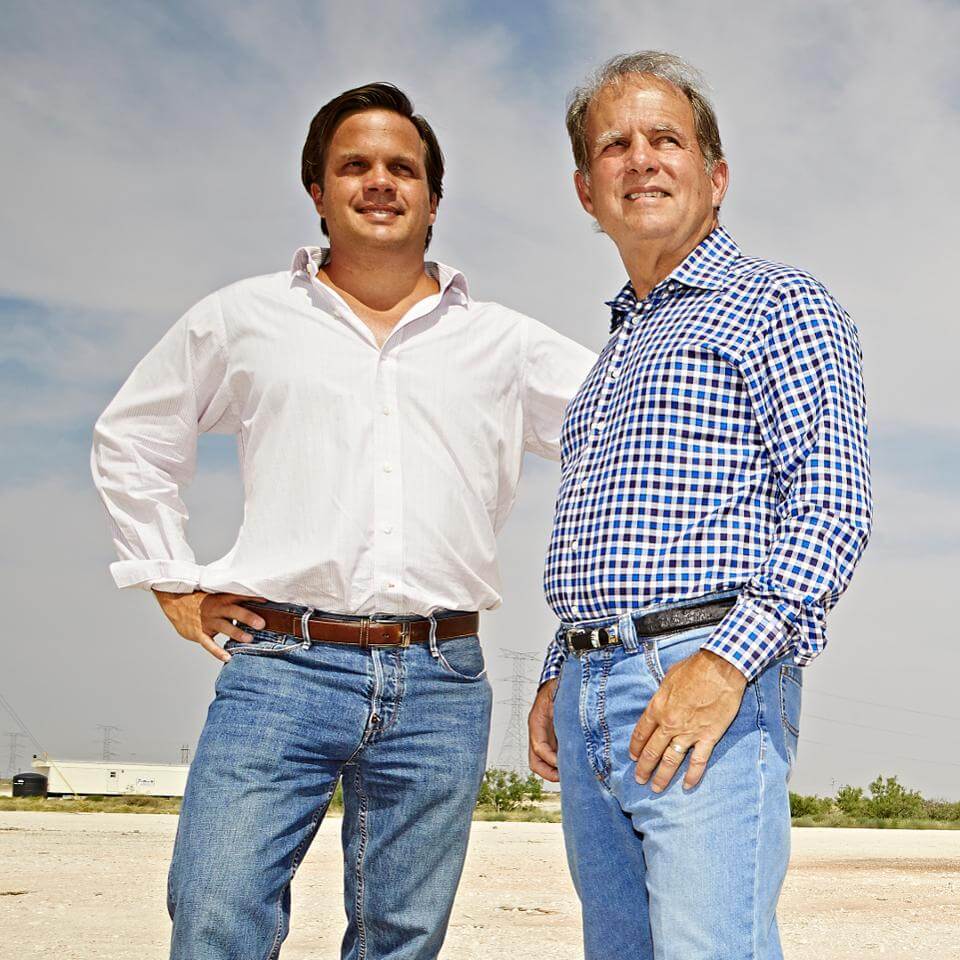 Bryan and Scott Sheffield at a drilling site in the Permian Basin. SCOGIN MAYO